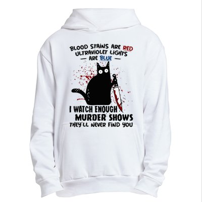 Blood Stains Are Red Ultraviolet Lights Are Blue Cat Funny Urban Pullover Hoodie