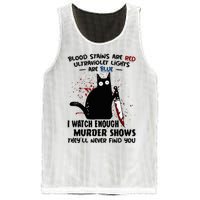 Blood Stains Are Red Ultraviolet Lights Are Blue Cat Funny Mesh Reversible Basketball Jersey Tank