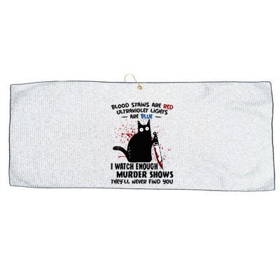 Blood Stains Are Red Ultraviolet Lights Are Blue Cat Funny Large Microfiber Waffle Golf Towel