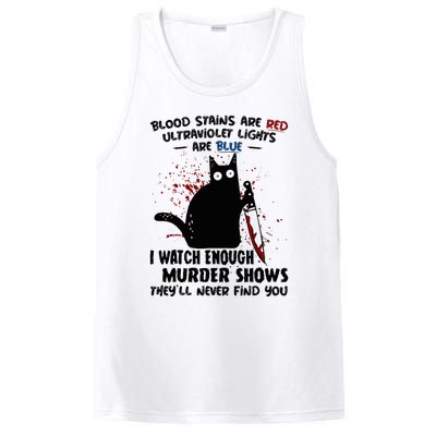 Blood Stains Are Red Ultraviolet Lights Are Blue Cat Funny PosiCharge Competitor Tank