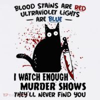 Blood Stains Are Red Ultraviolet Lights Are Blue Cat Funny Women's V-Neck T-Shirt