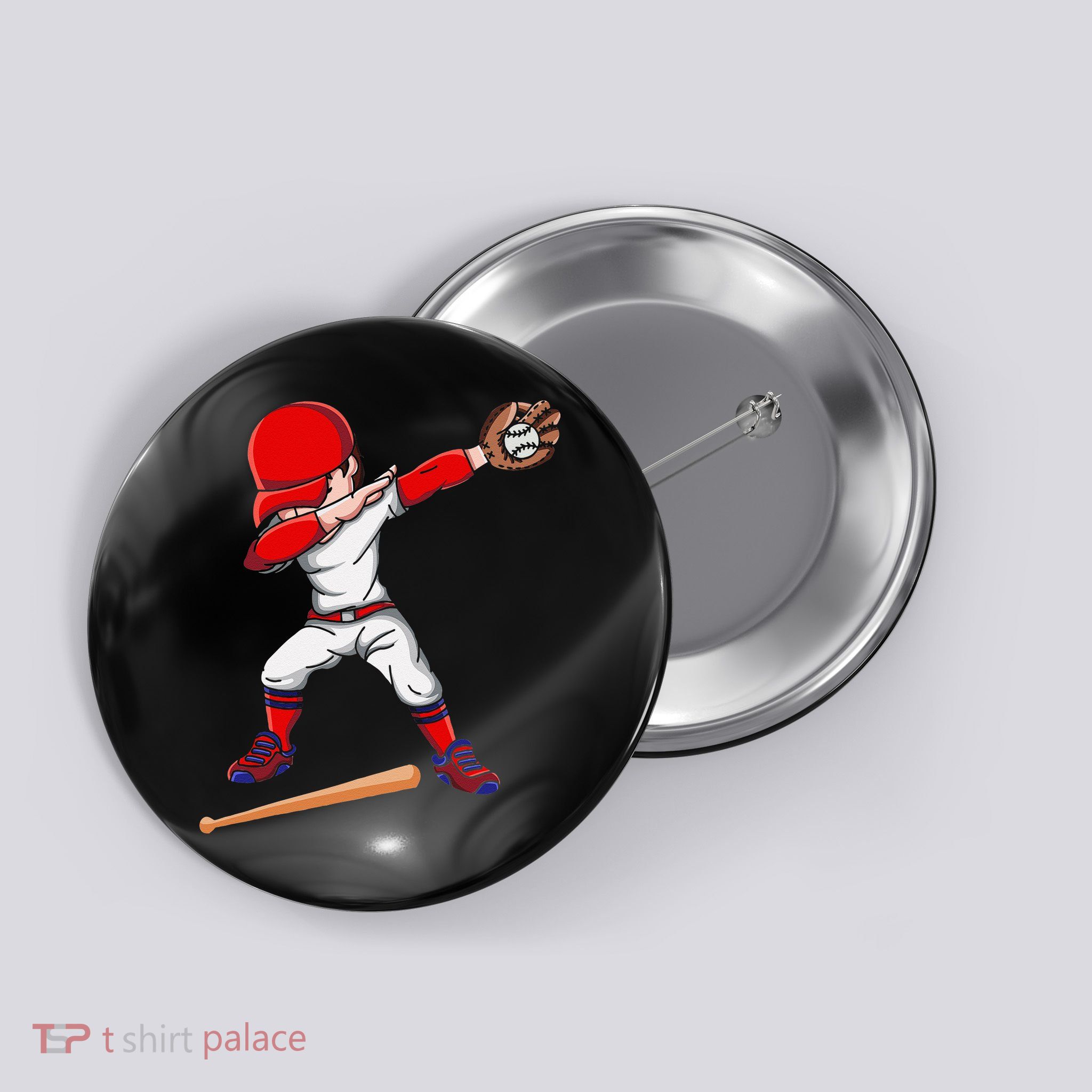 Baseballer Sports Athlete Dabbing Baseball Player Button