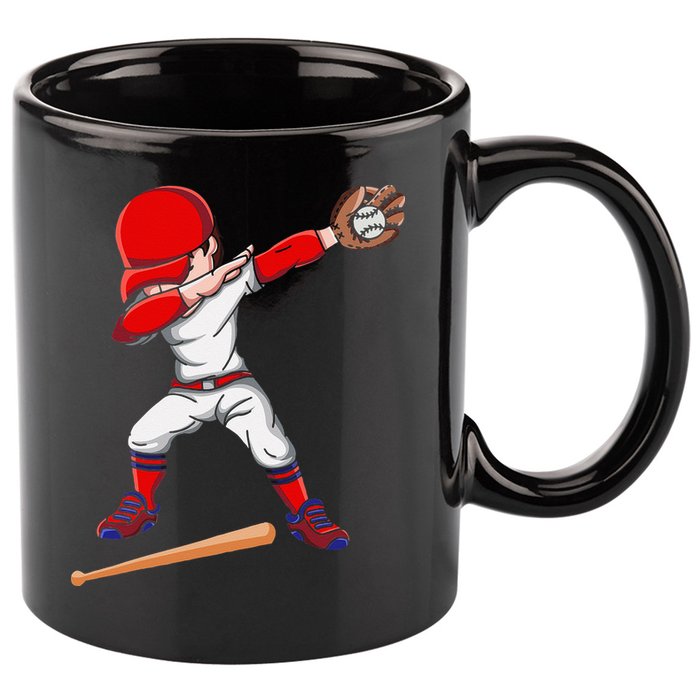 Baseballer Sports Athlete Dabbing Baseball Player 11oz C Handle Ceramic Mug