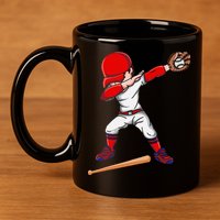 Baseballer Sports Athlete Dabbing Baseball Player 11oz C Handle Ceramic Mug
