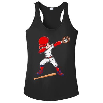 Baseballer Sports Athlete Dabbing Baseball Player Ladies PosiCharge Competitor Racerback Tank
