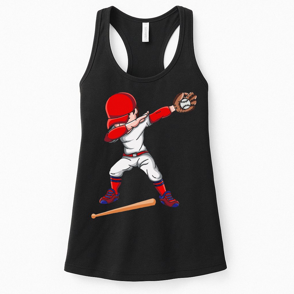Baseballer Sports Athlete Dabbing Baseball Player Womens Tank Top