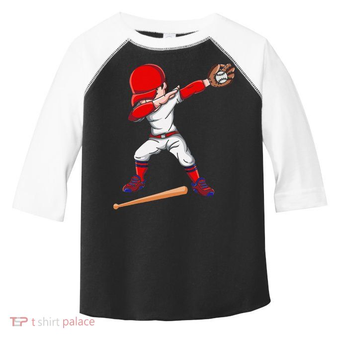 Baseballer Sports Athlete Dabbing Baseball Player Toddler Fine Jersey T-Shirt