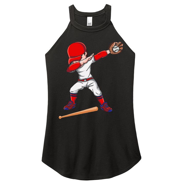 Baseballer Sports Athlete Dabbing Baseball Player Women's Perfect Tri Rocker Tank
