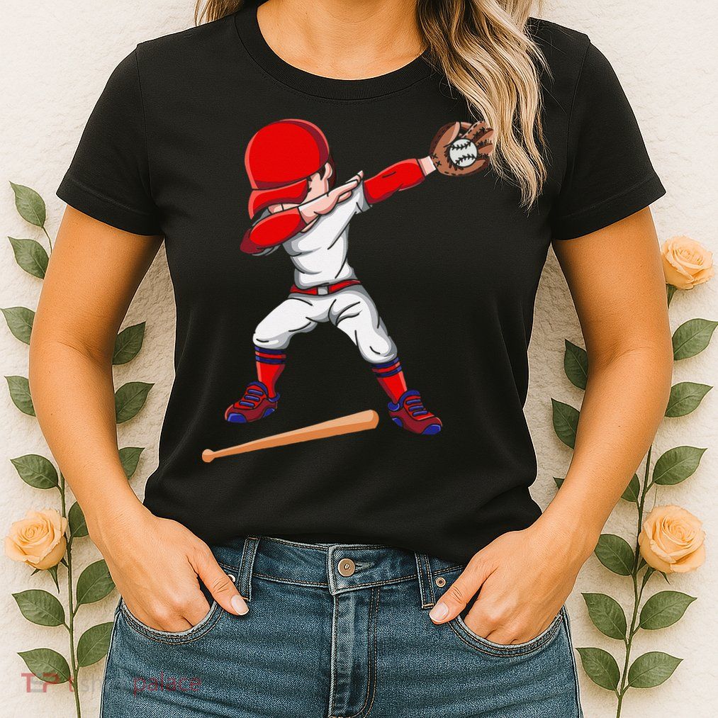 Baseballer Sports Athlete Dabbing Baseball Player Womens T-Shirt
