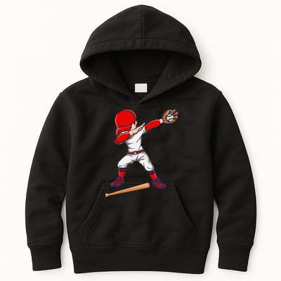 Baseballer Sports Athlete Dabbing Baseball Player Kids Hoodie