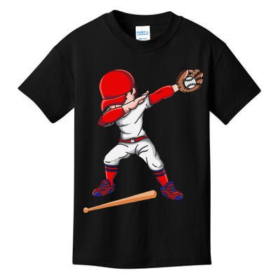 Baseballer Sports Athlete Dabbing Baseball Player Kids T-Shirt
