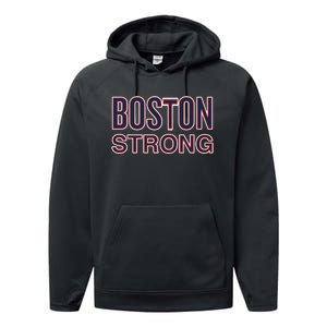 Boston Strong American Patriotic Performance Fleece Hoodie