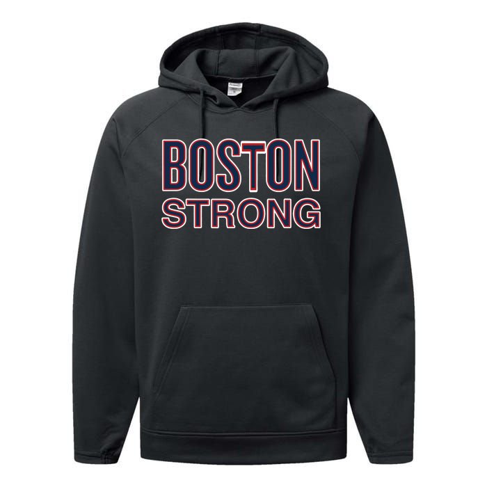 Boston Strong American Patriotic Performance Fleece Hoodie