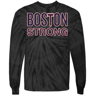 Boston Strong American Patriotic Tie-Dye Long Sleeve Shirt