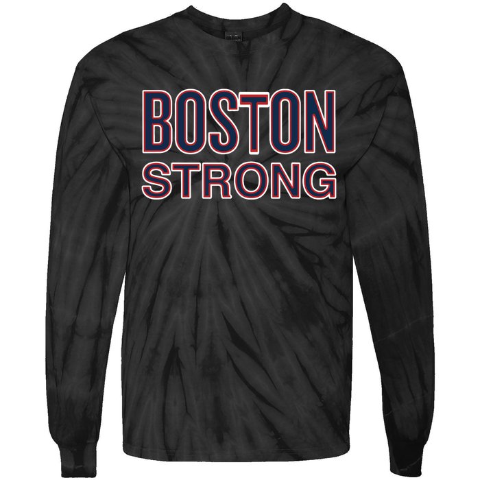 Boston Strong American Patriotic Tie-Dye Long Sleeve Shirt