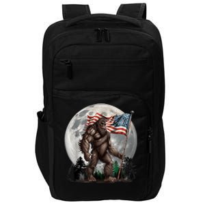 Bigfoot Sasquatch American Flag Full Moon Patriotics Impact Tech Backpack