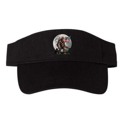 Bigfoot Sasquatch American Flag Full Moon Patriotics Visor