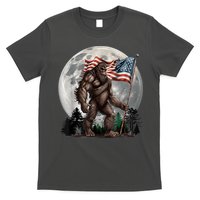 Bigfoot Sasquatch American Flag Full Moon Patriotics T-Shirt