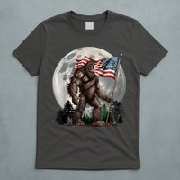 Bigfoot Sasquatch American Flag Full Moon Patriotics T-Shirt