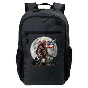 Bigfoot Sasquatch American Flag Full Moon Patriotics Daily Commute Backpack