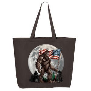 Bigfoot Sasquatch American Flag Full Moon Patriotics 25L Jumbo Tote