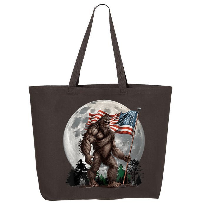 Bigfoot Sasquatch American Flag Full Moon Patriotics 25L Jumbo Tote