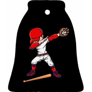 Baseballer Sports Athlete Dabbing Baseball Player Ceramic Bell Ornament