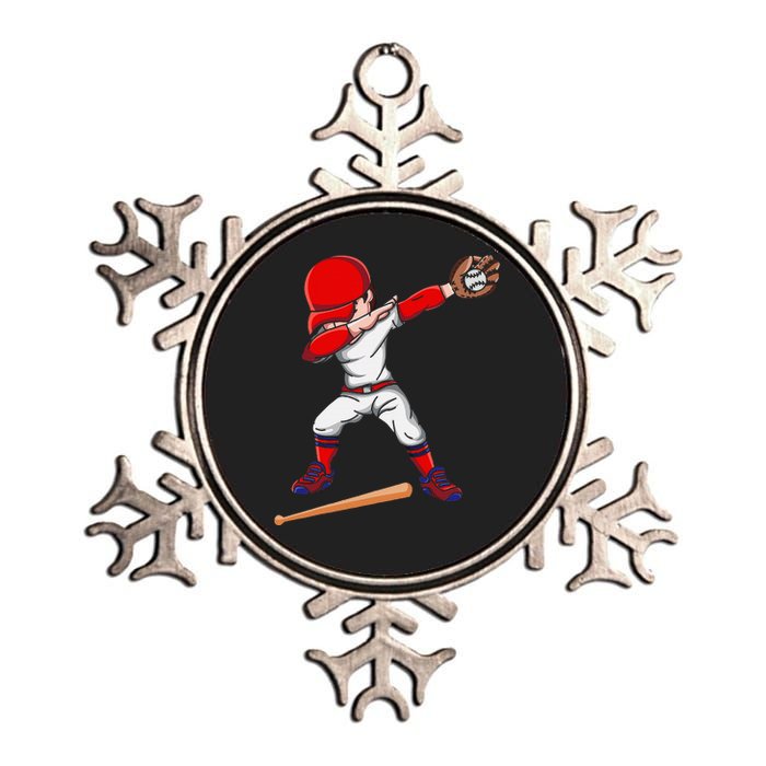 Baseballer Sports Athlete Dabbing Baseball Player Metallic Star Ornament