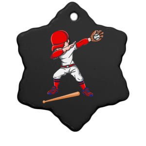 Baseballer Sports Athlete Dabbing Baseball Player Ceramic Star Ornament