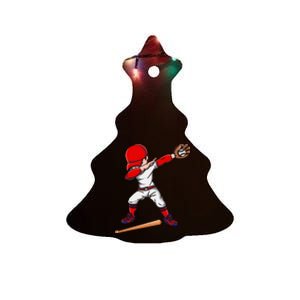 Baseballer Sports Athlete Dabbing Baseball Player Ceramic Tree Ornament