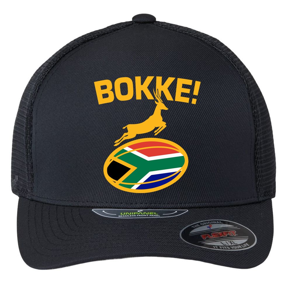 Bokke South African Rugby Fan Flexfit Unipanel Trucker Cap