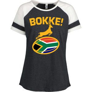 Bokke South African Rugby Fan Enza Ladies Jersey Colorblock Tee