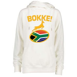 Bokke South African Rugby Fan Womens Funnel Neck Pullover Hood