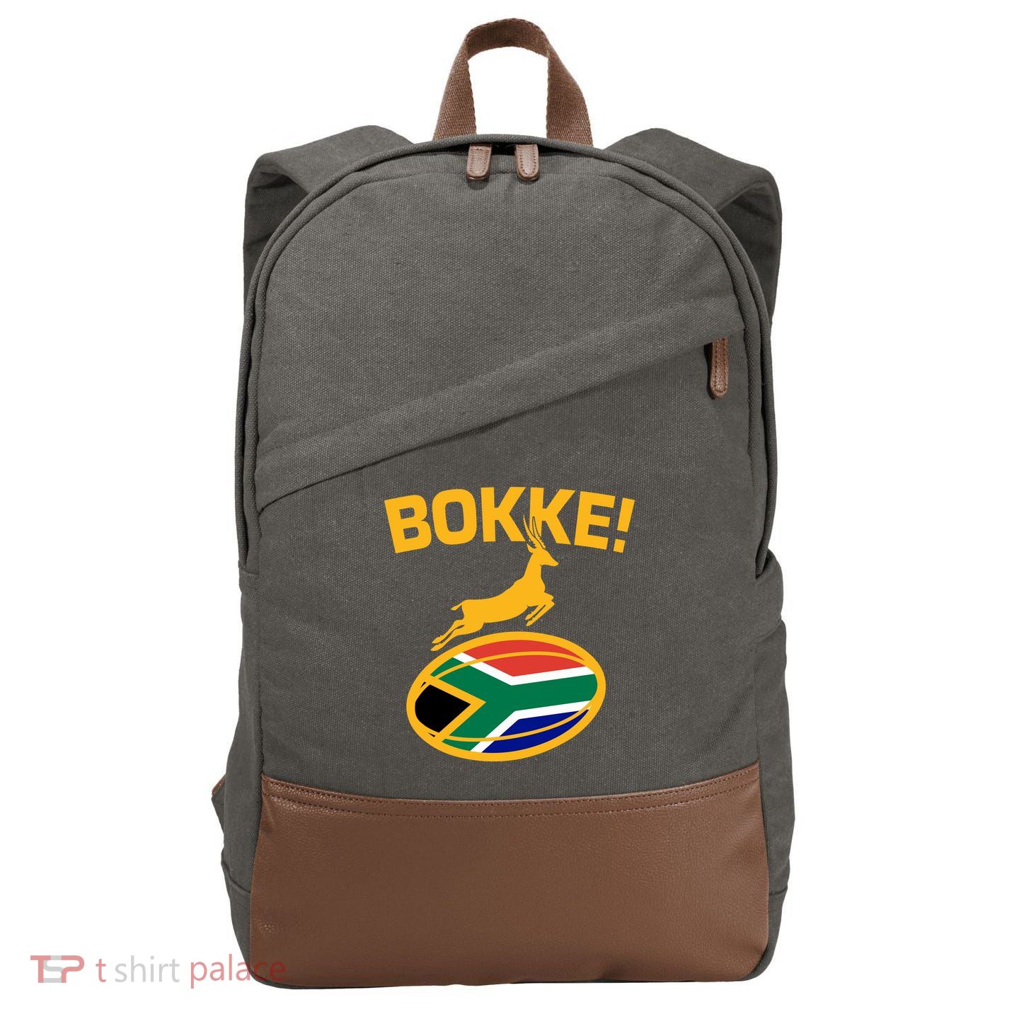 Bokke South African Rugby Fan Cotton Canvas Backpack
