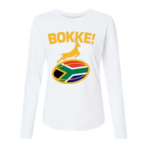 Bokke South African Rugby Fan Womens Cotton Relaxed Long Sleeve T-Shirt