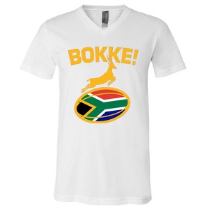 Bokke South African Rugby Fan V-Neck T-Shirt