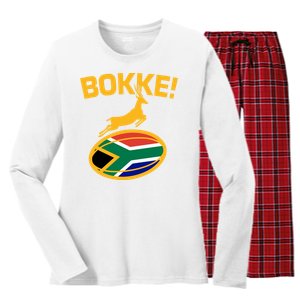 Bokke South African Rugby Fan Women's Long Sleeve Flannel Pajama Set 