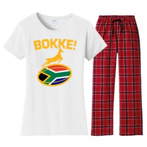 Bokke South African Rugby Fan Women's Flannel Pajama Set