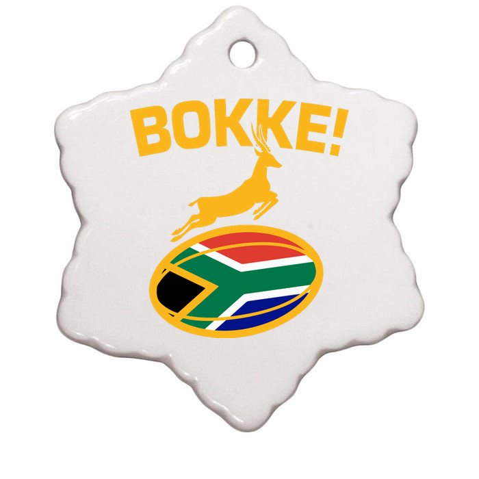 Bokke South African Rugby Fan Ceramic Star Ornament