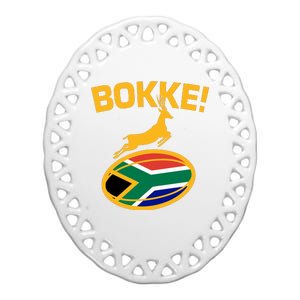 Bokke South African Rugby Fan Ceramic Oval Ornament