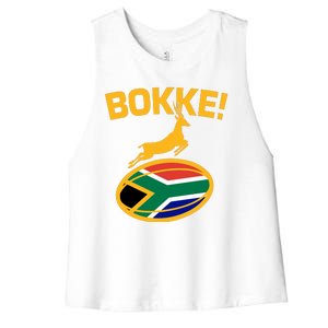 Bokke South African Rugby Fan Women's Racerback Cropped Tank