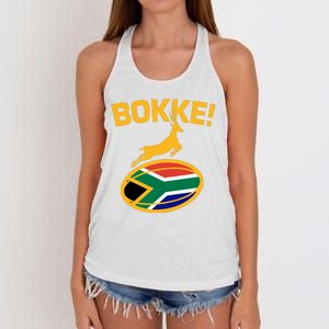 Bokke South African Rugby Fan Women's Knotted Racerback Tank