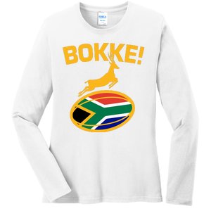 Bokke South African Rugby Fan Ladies Long Sleeve Shirt