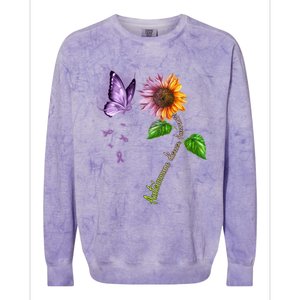 Butterfly Sunflower Autoimmune Disease Awareness Gift Colorblast Crewneck Sweatshirt