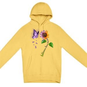 Butterfly Sunflower Autoimmune Disease Awareness Gift Premium Pullover Hoodie