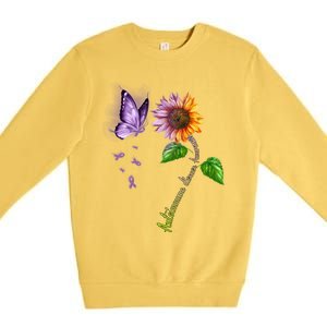 Butterfly Sunflower Autoimmune Disease Awareness Gift Premium Crewneck Sweatshirt