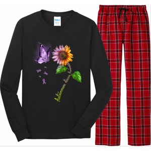 Butterfly Sunflower Autoimmune Disease Awareness Gift Long Sleeve Pajama Set