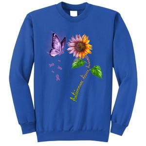 Butterfly Sunflower Autoimmune Disease Awareness Gift Tall Sweatshirt