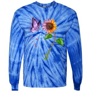 Butterfly Sunflower Autoimmune Disease Awareness Gift Tie-Dye Long Sleeve Shirt