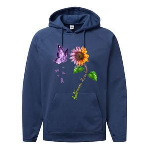 Butterfly Sunflower Autoimmune Disease Awareness Gift Performance Fleece Hoodie